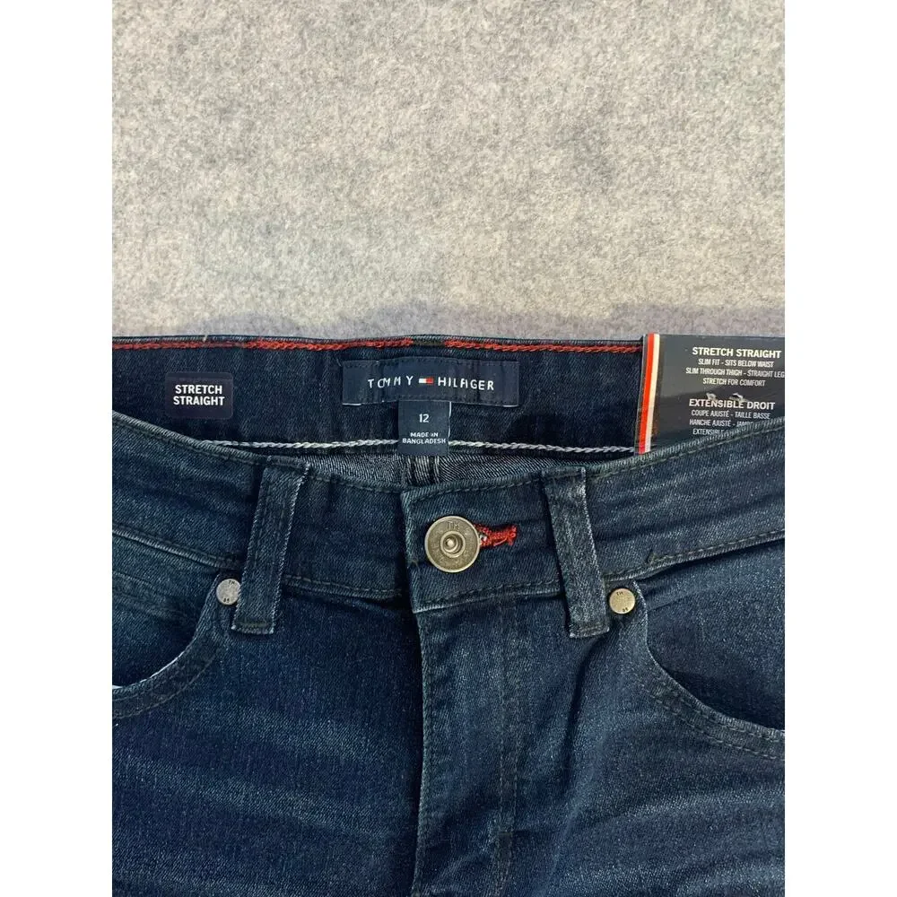 NWT Tommy Hilfiger Jeans Youth Girls Size 12 Skinny Stretch Straight Midrise